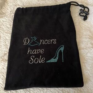 5 for $25! Dancers Have Sole Rhinestone Shoe Bag